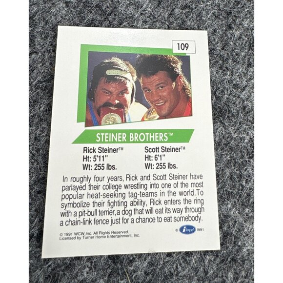 WCW 1991 Steiner Brothers Trading Card Set - Picture 5 of 5